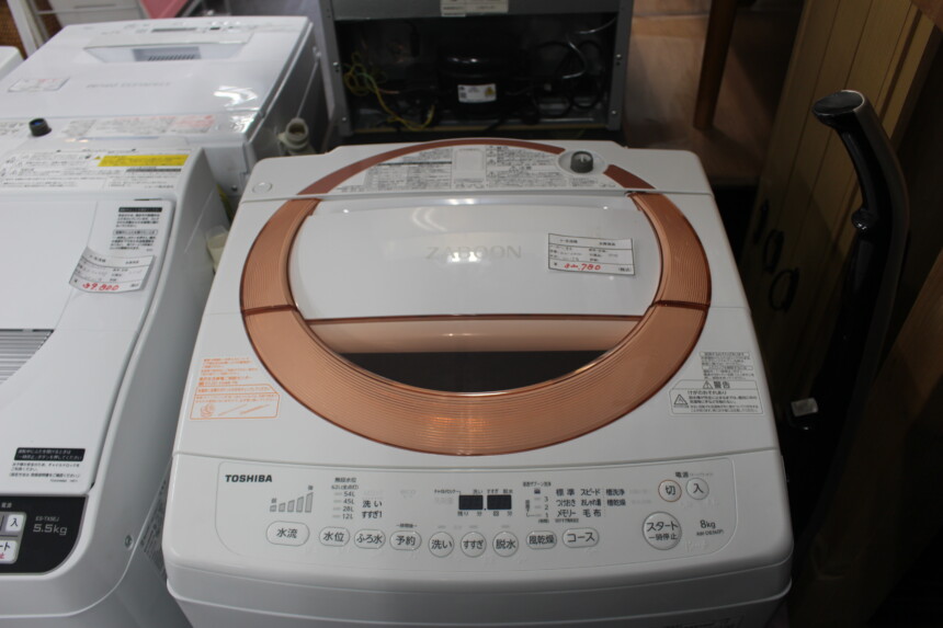 TOSHIBA 東芝 全自動洗濯機 ZABOON AW-D836-P 17年製 8㎏ 